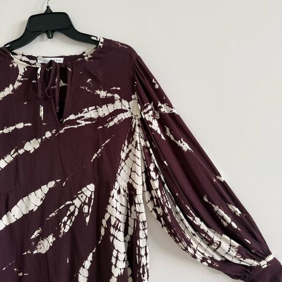 Young Fabulous & Brok  brown Cream pattern Boho Top Extra Small - Picture 6 of 10